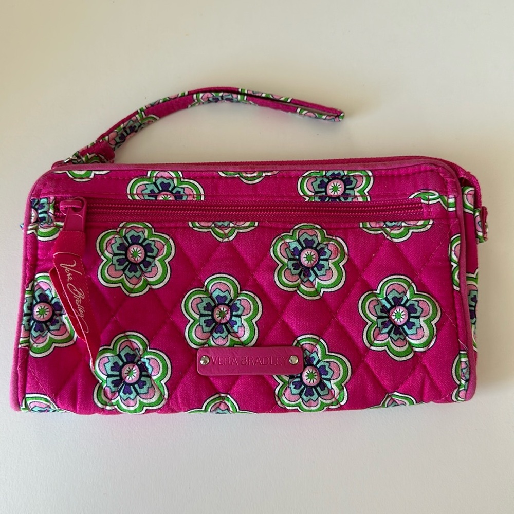 Vera Bradly Pink Flowers Wristlet Wallet